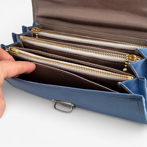 改良型】家計やりくり財布/スカイブルー 長財布 Mimity Handmade 通販