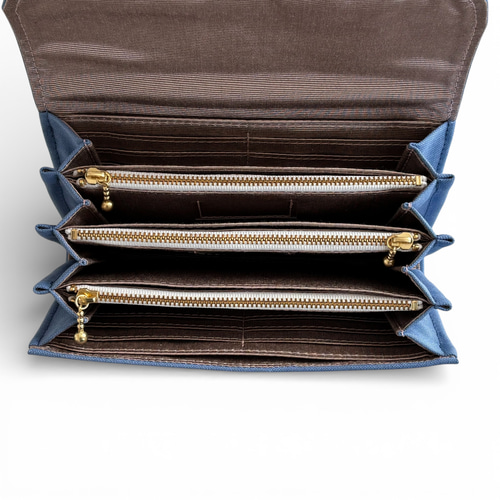 改良型】家計やりくり財布/スカイブルー 長財布 Mimity Handmade 通販