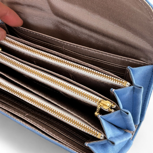 改良型】家計やりくり財布/スカイブルー 長財布 Mimity Handmade 通販