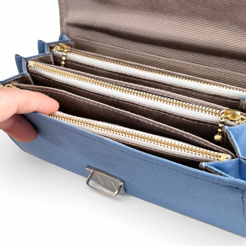 改良型】家計やりくり財布/スカイブルー 長財布 Mimity Handmade 通販