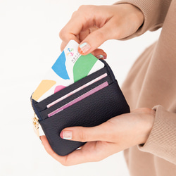 外側3卡超薄ㄇ字大開口零錢包 深藍 CHENSON真皮 (W00820-9) 禮物 財布 ラッピング 第2張的照片