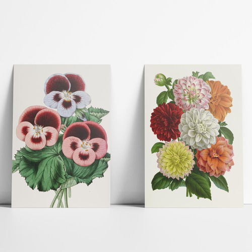 NO.110】パンジー花フラワーアートポスター☆ナチュラル玄関