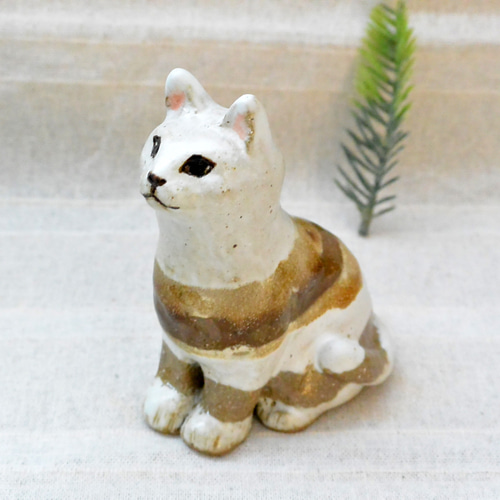 猫の置物　雪猫　陶器　招き猫　mr21 猫の置物雪猫陶器招き猫mr21