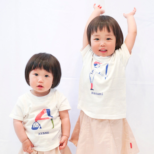 【名入れ】ABC DESIGN イニシャル Tシャツ(80-150) 2枚目の画像