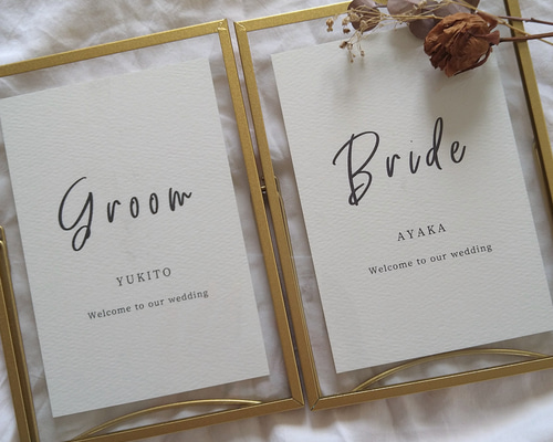 ※お値下げしました！結婚式受付セット 受付サイン】白・縦（2枚set）／8 design | AWINS.CO