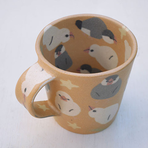 B品☆練込マグ/ 文鳥(オレンジ) マグカップ sirokumadonabe 通販