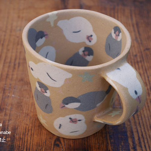 B品☆練込マグ/ 文鳥(オレンジ) マグカップ sirokumadonabe 通販