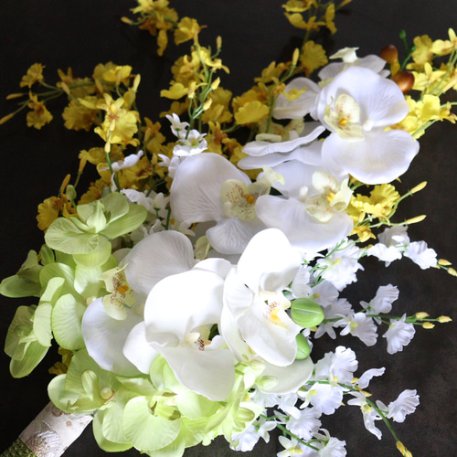 ウエディングブーケ ブライダル 結婚式 前撮り 胡蝶蘭 クラッチブーケ e178effacce5018f3ab3a73f657126