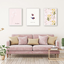 春の北欧ポスター / i0544 /  ミモザと桜と小鳥　インテリアポスター 9枚目の画像