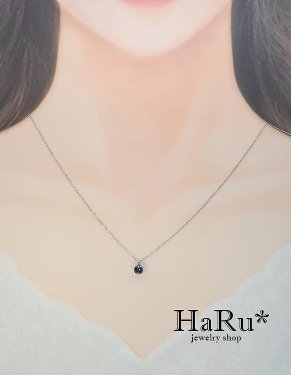 5mmロンドンブルートパーズ☆サージカルステンレスネックレス*N26 5枚目の画像