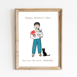 【予約販売】母の日ギフト　似顔絵アートポスター【名入れ/送料無料】 4枚目の画像