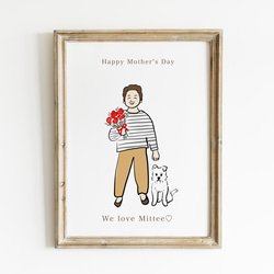 【予約販売】母の日ギフト　似顔絵アートポスター【名入れ/送料無料】 6枚目の画像