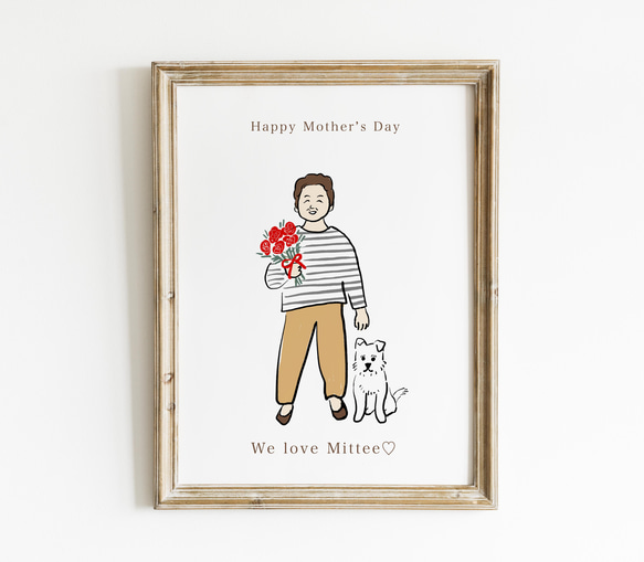 【予約販売】母の日ギフト　似顔絵アートポスター【名入れ/送料無料】 6枚目の画像