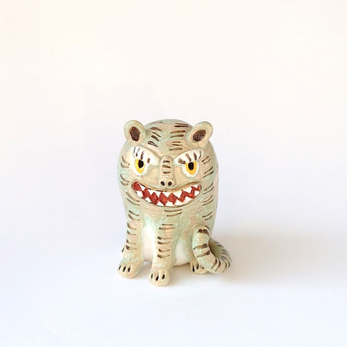 母子の申 猿 置物 楽陶窯 創作陶芸 共箱付 陶器オブジェ その座り姿が愛おしい・・おサルさん（申） 干支ミニ置物 陶器 その他