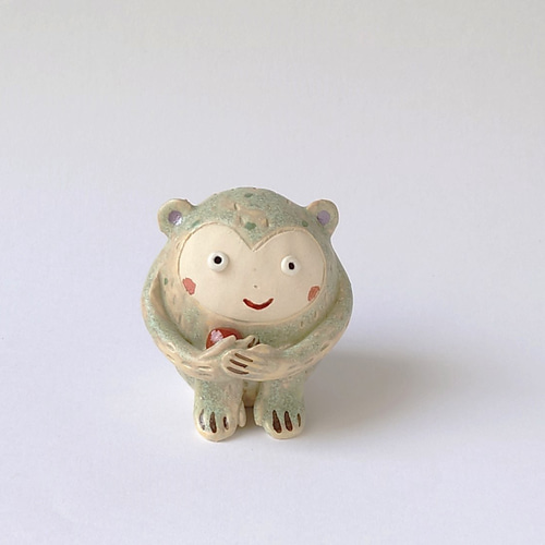 文創 古陶片リメイク 妙法寺開眼‐サル 十二支木彫りコレクション「申（さる）」正因山実相院 十二支ペンダント〈申・サル〉 彫刻・オブジェ