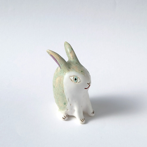 上品で優しいうさぎさん 干支ミニ置物 うさぎ 陶器 その他置物 raku