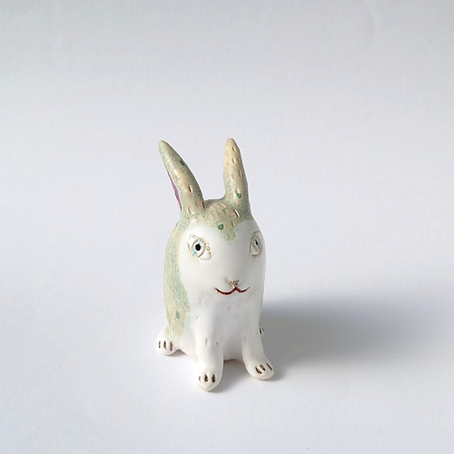 上品で優しいうさぎさん 干支ミニ置物 うさぎ 陶器 その他置物 raku