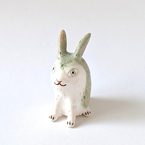 上品で優しいうさぎさん 干支ミニ置物 うさぎ 陶器 その他置物 raku