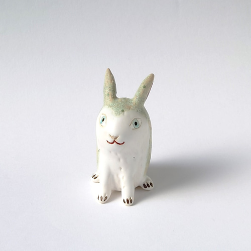 上品で優しいうさぎさん 干支ミニ置物 うさぎ 陶器 その他置物 raku