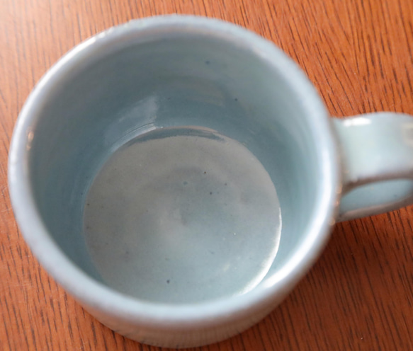黒御影土と水色釉薬のマグカップ ＊ １ 10枚目の画像