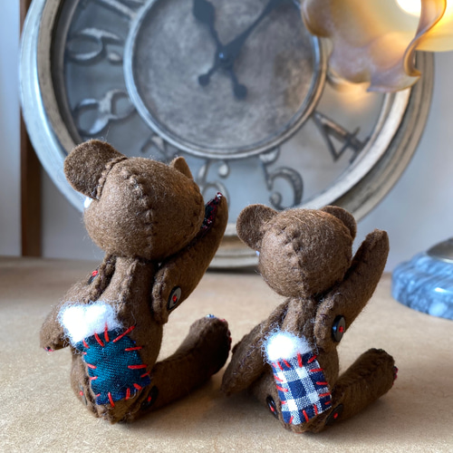 ユニークな癒し系テディベア ＊ tehepero・bear 手のひらサイズ