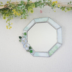 ✴︎:.｡グリーン×ホワイトの八角形の鏡♪（Size20/Max21