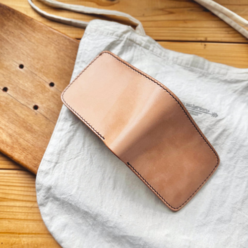 ショートウォレット 二つ折りヌメ革財布 本革 シンプル S-027 二つ折り