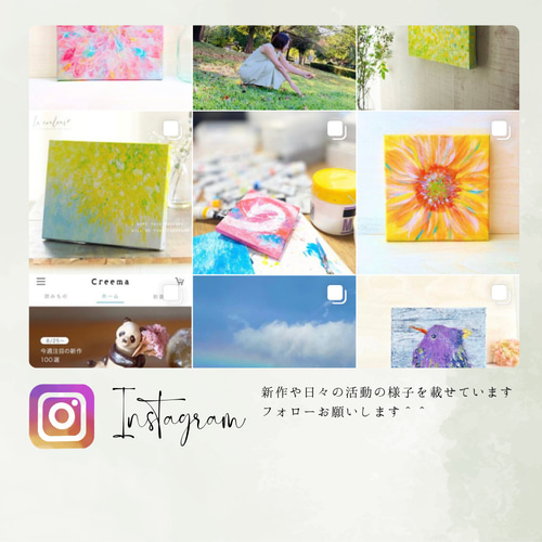 受注制作】【原画】 風に揺れる ミモザ（ヨコ）キャンバス 絵画
