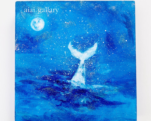 星粒に呑まれる】絵画／原画 絵 キラキラ インテリア 絵画 nagi