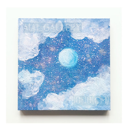 【空】絵画/原画 絵 星 月 キラキラ アクリル画 1枚目の画像