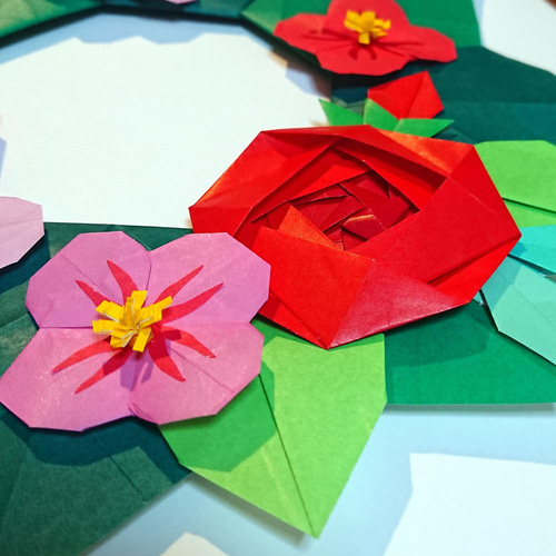 折り紙】お花のリース その他素材 pirka kampi 通販 11687326｜Creema