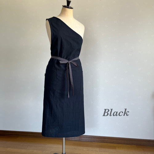 ワンショルエプロンブラック