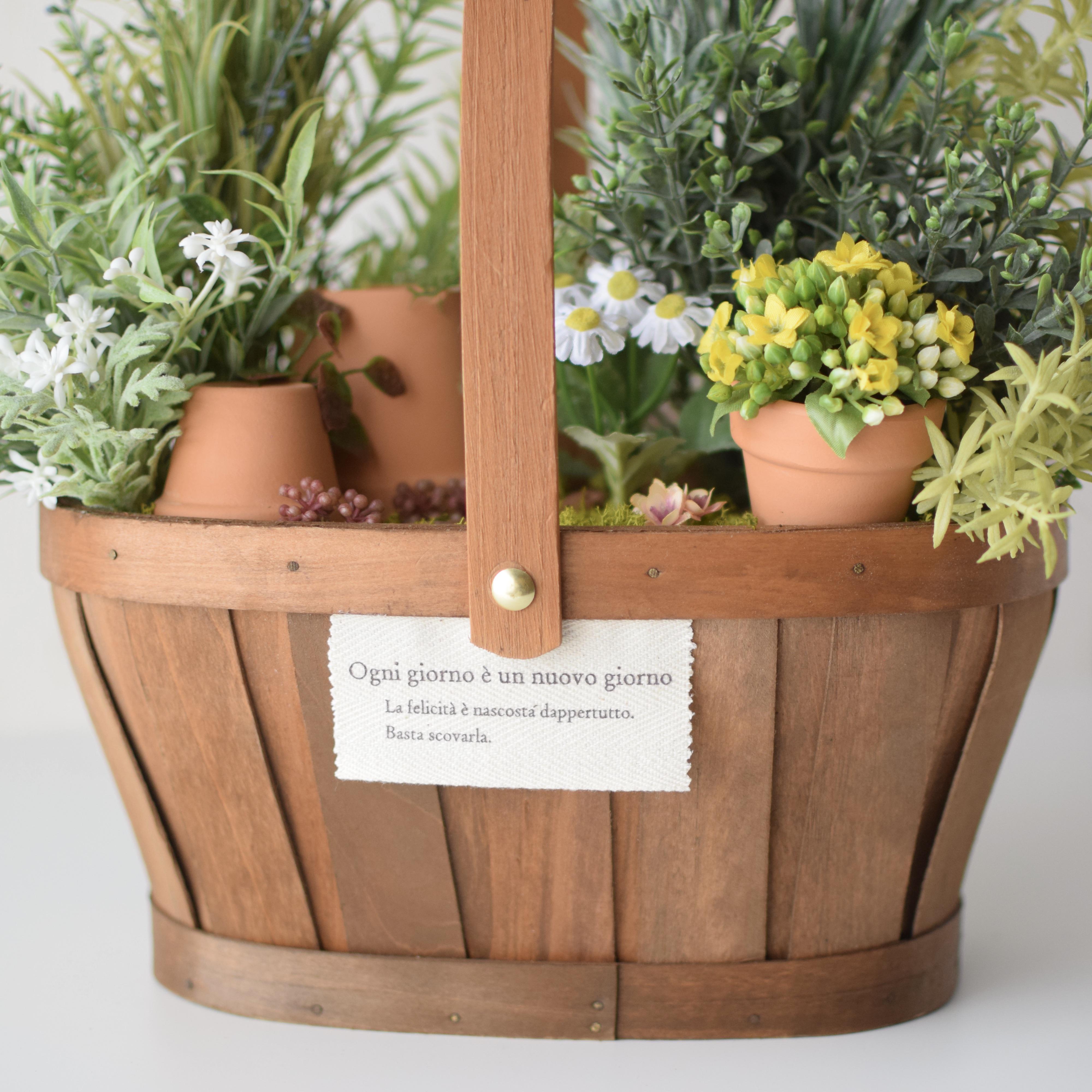 《送料無料！》枯れない 寄せ植えガーデン【木製コンテナ調】  ＊Creema限定