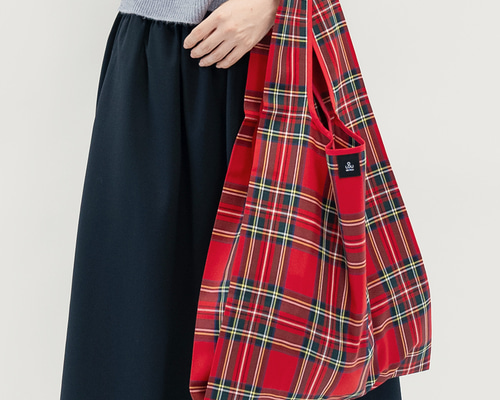 BAGGU ニューヨーク　日本限定　タータンチェック　レッド　エコバッグ　セット c3fac59eee54be839aa303b6646844