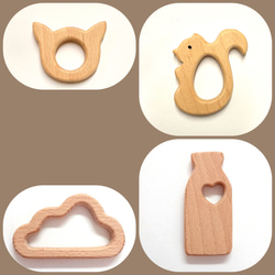 シンプル歯固めホルダー☆ おもちゃホルダー マルチホルダー 出産祝い 木のおもちゃ おしゃぶりホルダー ベビーカー 5枚目の画像