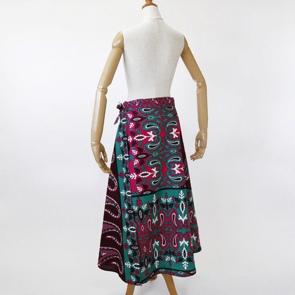 カンガの巻きスカート｜アフリカ布スカート ロングスカート アフリカンプリント 