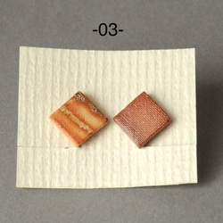 1セット＊無釉陶器のイヤリング　-01-02-03-  ネジ式 4枚目の画像
