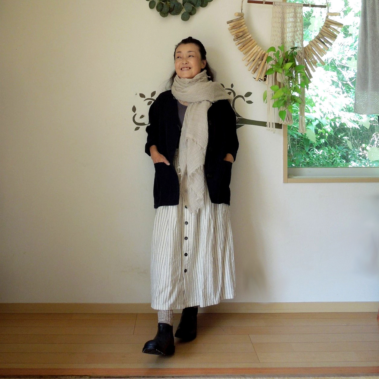 【SALE】bighug 麻ジャケット●濃紺