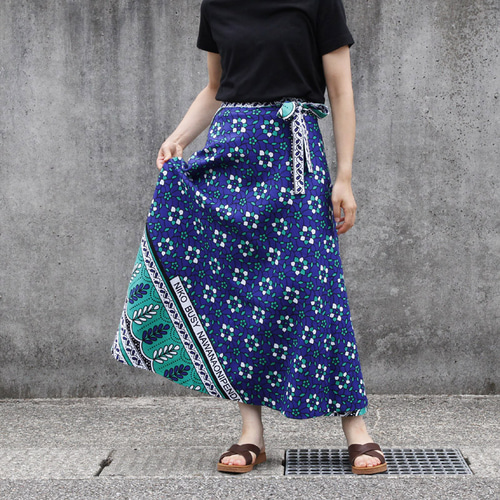 カンガの巻きスカート（アフリカ布スカート）夏スカート ロング