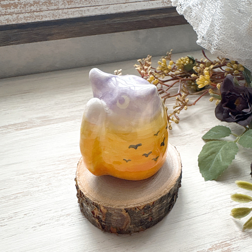 再販】日常の空 にゃんこペーパーウェイト / 陶器 置物 デスク 青空