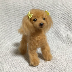 羊毛フェルト　プードル　アプリコット　犬　いぬ　ハンドメイド　イヌ 3枚目の画像