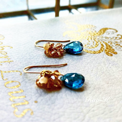 ✨14kgfロンドンブルートパーズのピアス/イヤリング ピアス（フック