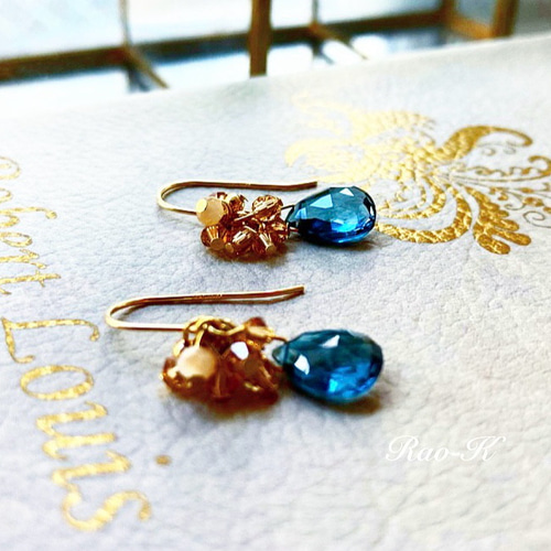 ✨14kgfロンドンブルートパーズのピアス/イヤリング ピアス（フック