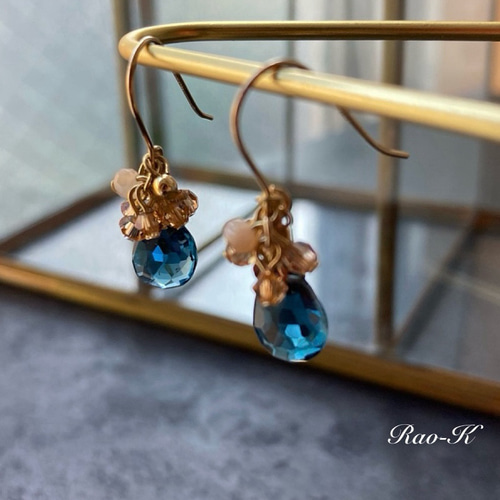 ✨14kgfロンドンブルートパーズのピアス/イヤリング ピアス（フック