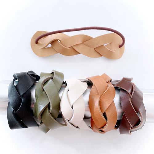 シンプル　レザー　ヘアゴム シンプルレザーヘアゴム ヘアゴム petitpagu 通販 2259170｜Creema