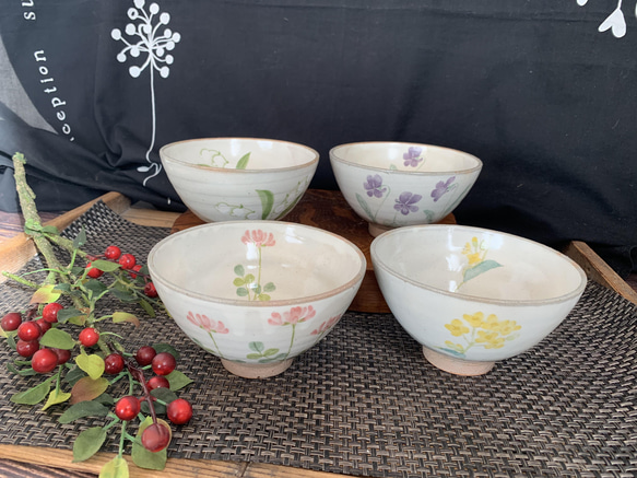花柄のお茶碗 茶碗・めし碗 RYUSEN 通販 11704658｜Creema(クリーマ)