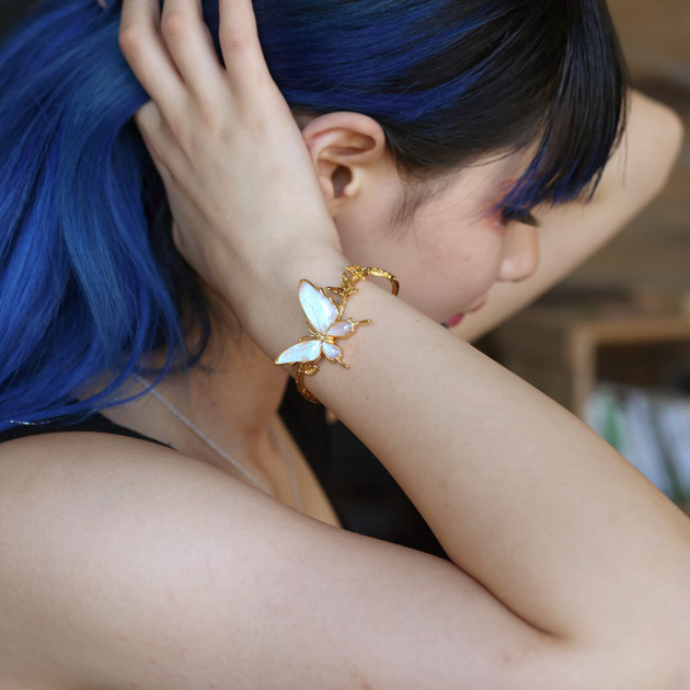 本物の蝶の羽　舞蝶バングル　ドクソコパチェルビナ　[zps034g-gr]