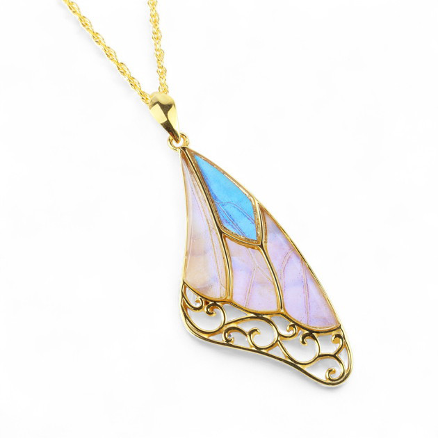 本物の蝶の羽　上翅デザインネックレス ゼフィリティスモルフォ / スルコウスキーモルフォ　[zps039g-zs]
