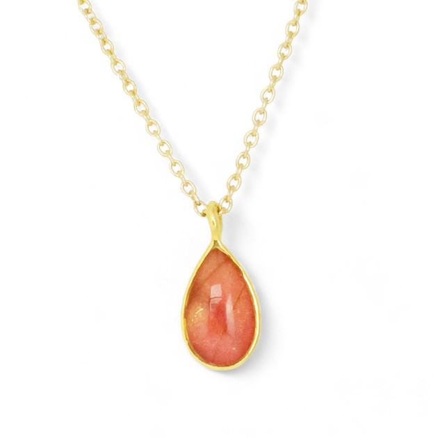 本物の蝶の羽　雫ネックレス　スカシジャノメ　[zps042g-sk]