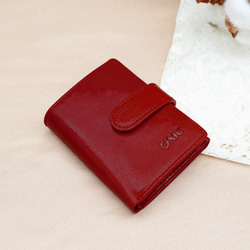 【OMC】義大利植鞣革5卡1照直式牛皮小短夾(95164紅色) 第3張的照片